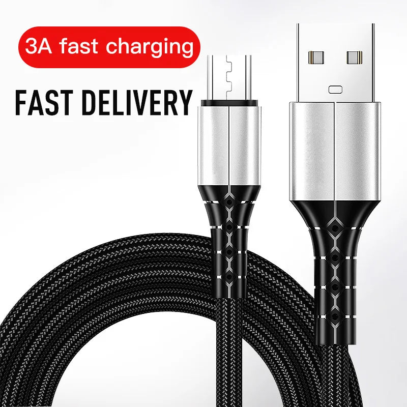 3A USB Cable 0.3M For iPhone Samsung Charger Cables