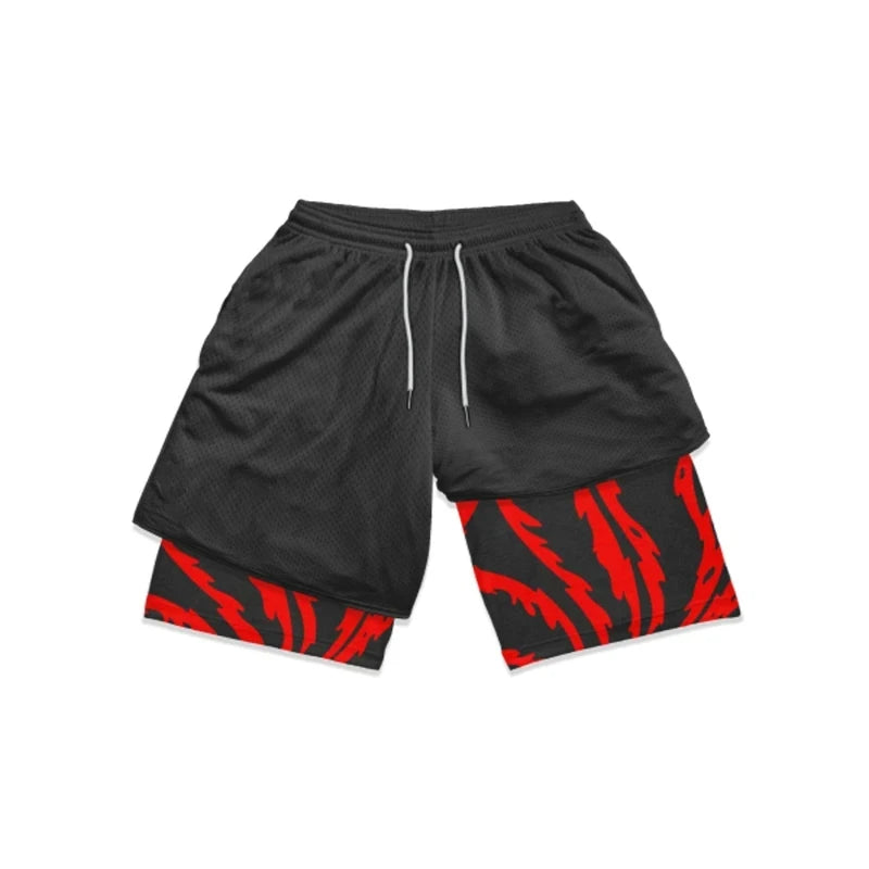 Anime Running Workout Mesh Performance Shorts