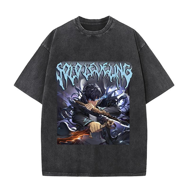 Solo Leveling Men's Washed Vintage T-Shirts