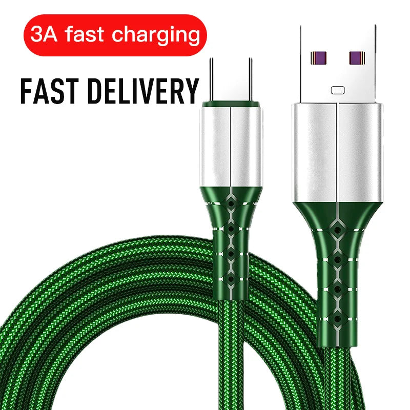 3A USB Cable 0.3M For iPhone Samsung Charger Cables