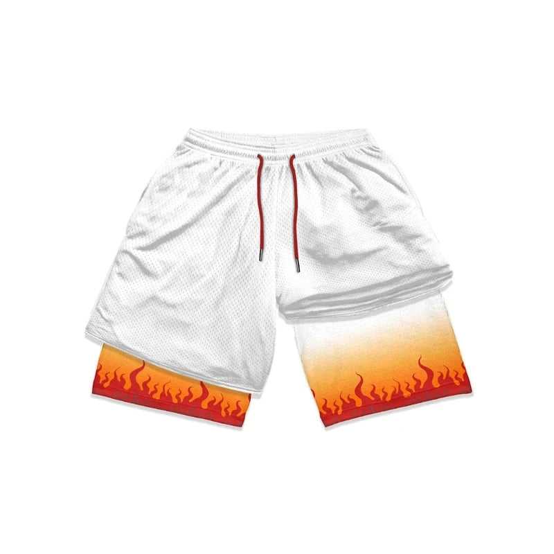 Anime Running Workout Mesh Performance Shorts