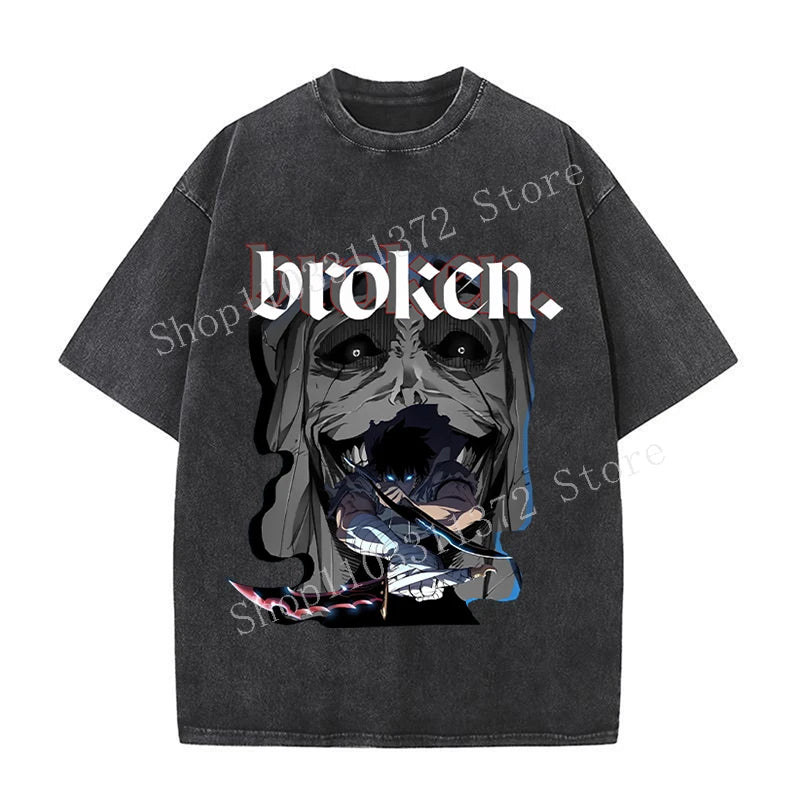 Solo Leveling Men's Washed Vintage T-Shirts