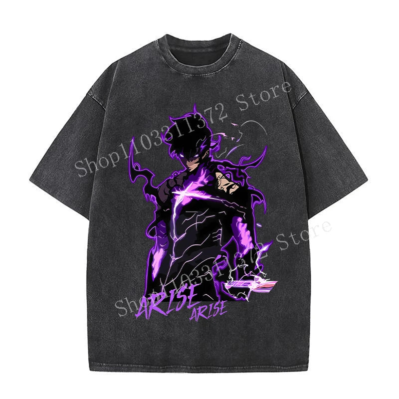 Solo Leveling Men's Washed Vintage T-Shirts