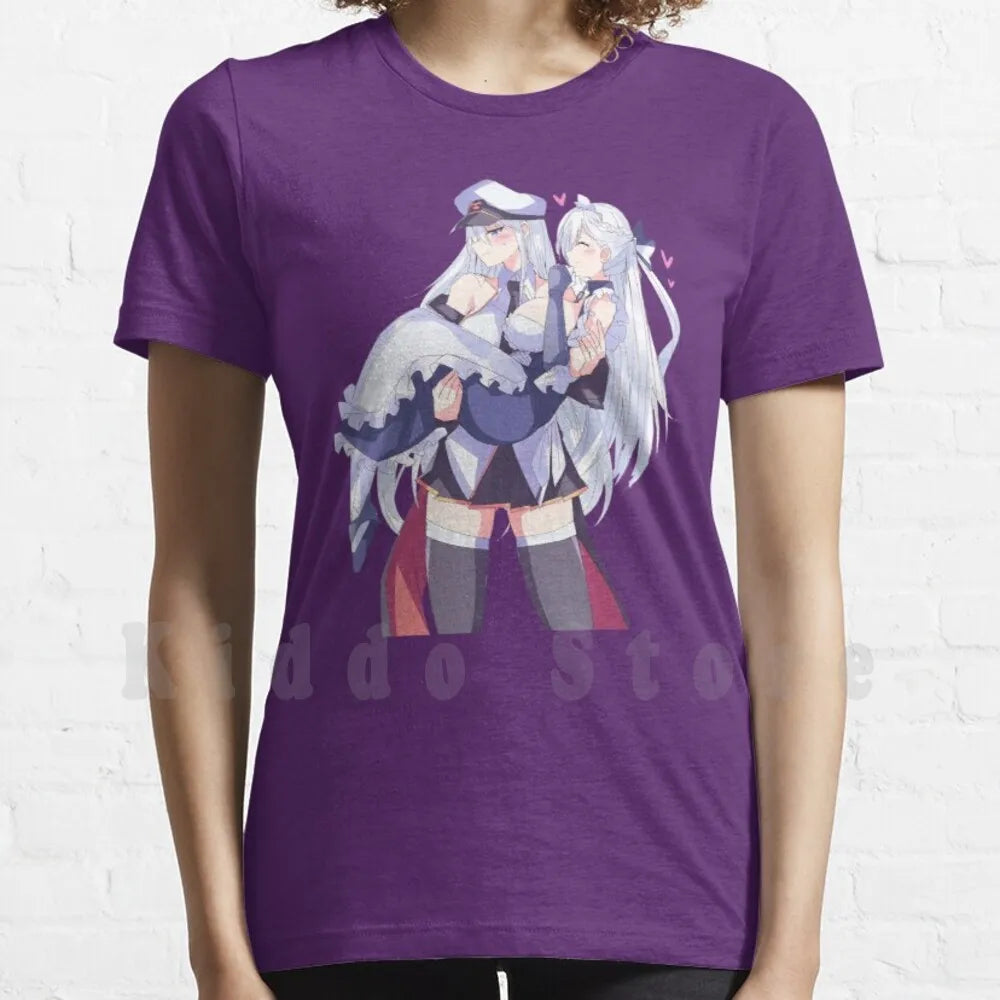Laffey & Belfast-Azur Lane T Shirt Print Cool Tee