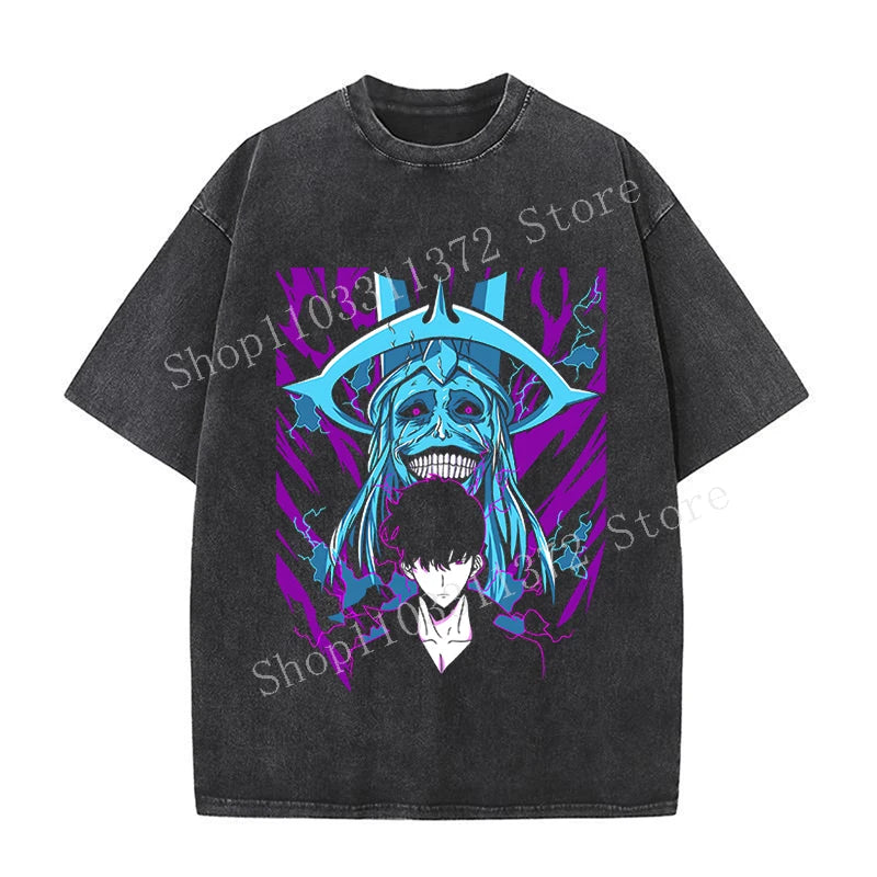 Solo Leveling Men's Washed Vintage T-Shirts