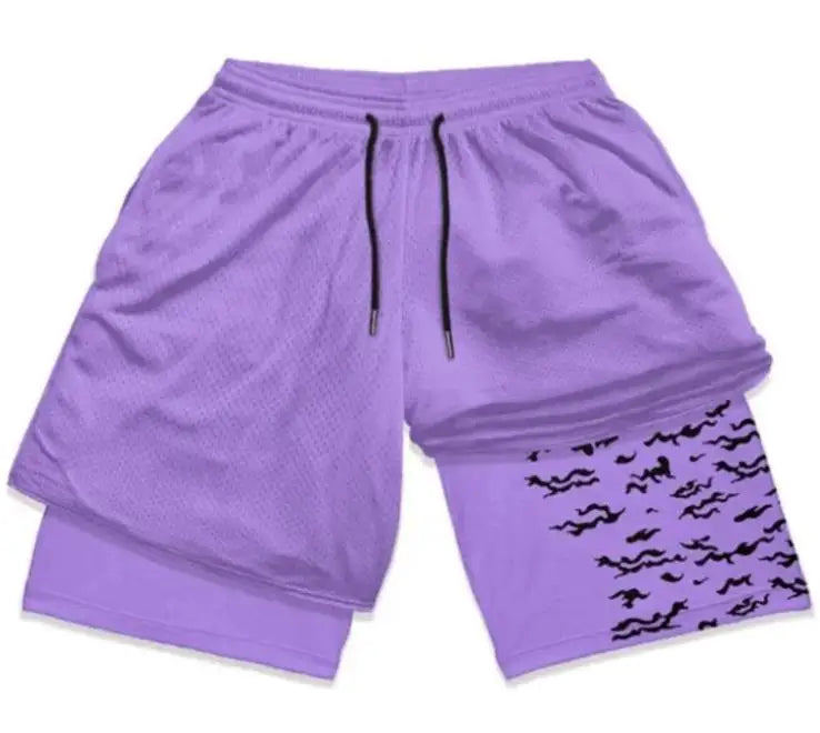 Anime Running Workout Mesh Performance Shorts