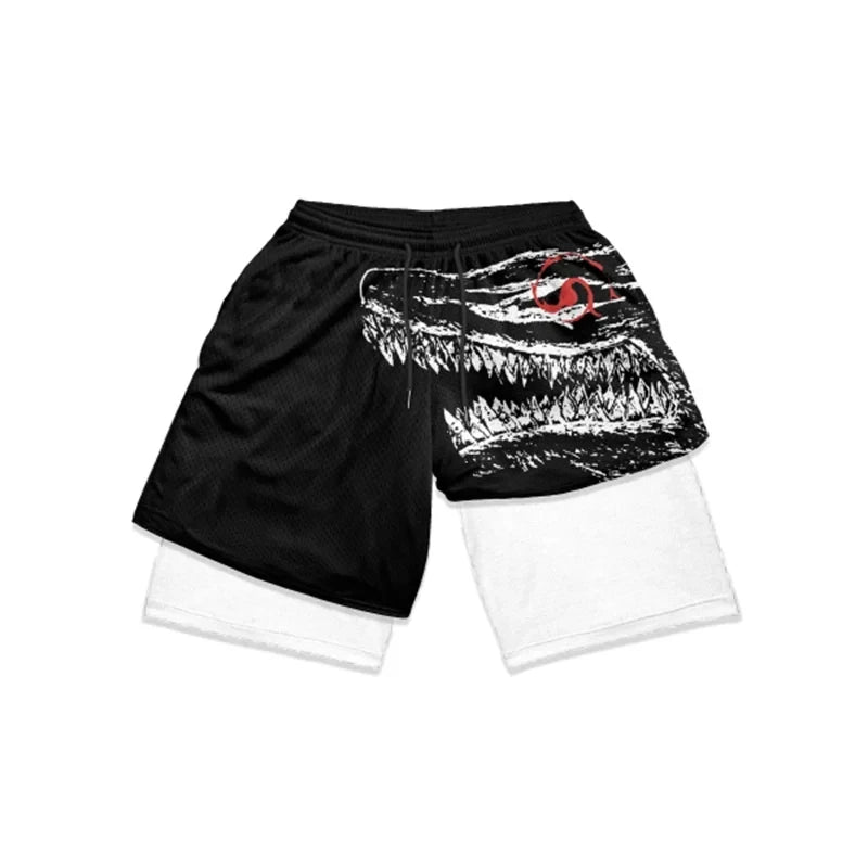 Anime Running Workout Mesh Performance Shorts