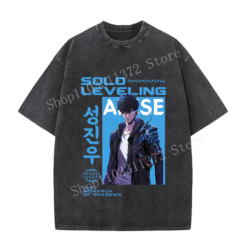 Solo Leveling Men's Washed Vintage T-Shirts