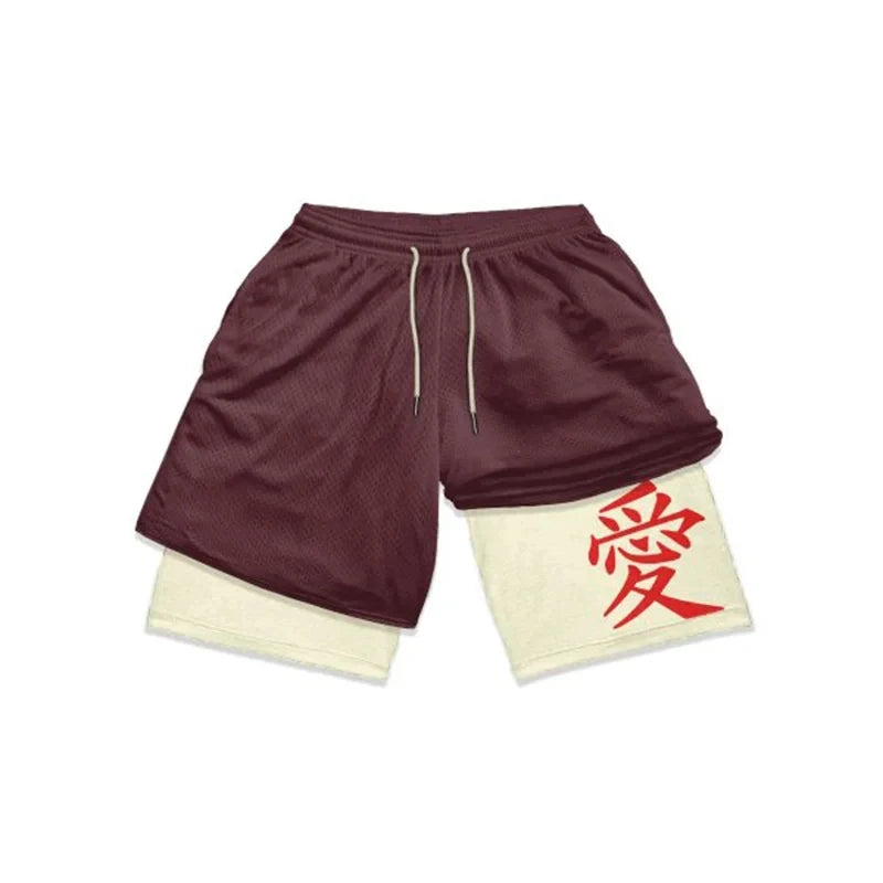 Anime Running Workout Mesh Performance Shorts