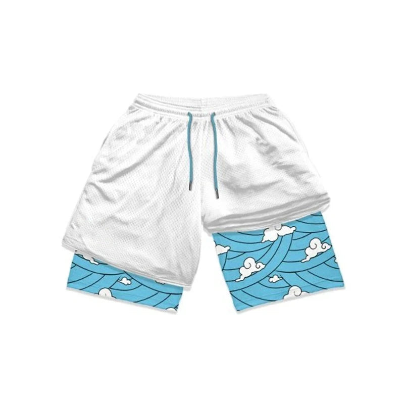 Anime Running Workout Mesh Performance Shorts