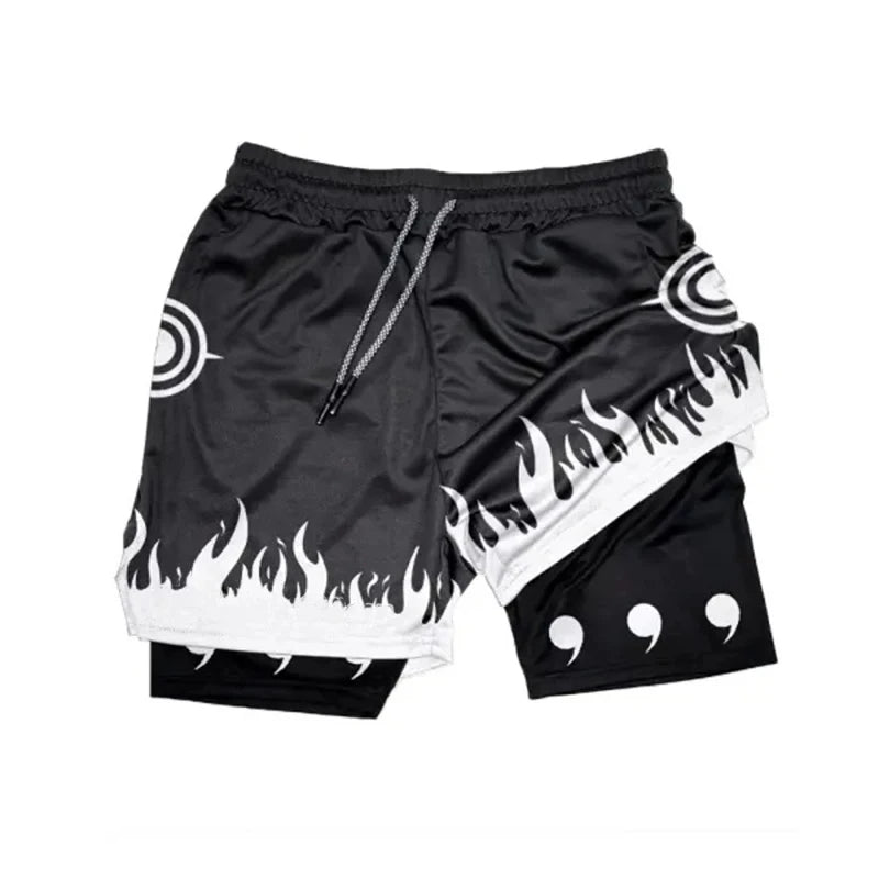 Anime Running Workout Mesh Performance Shorts