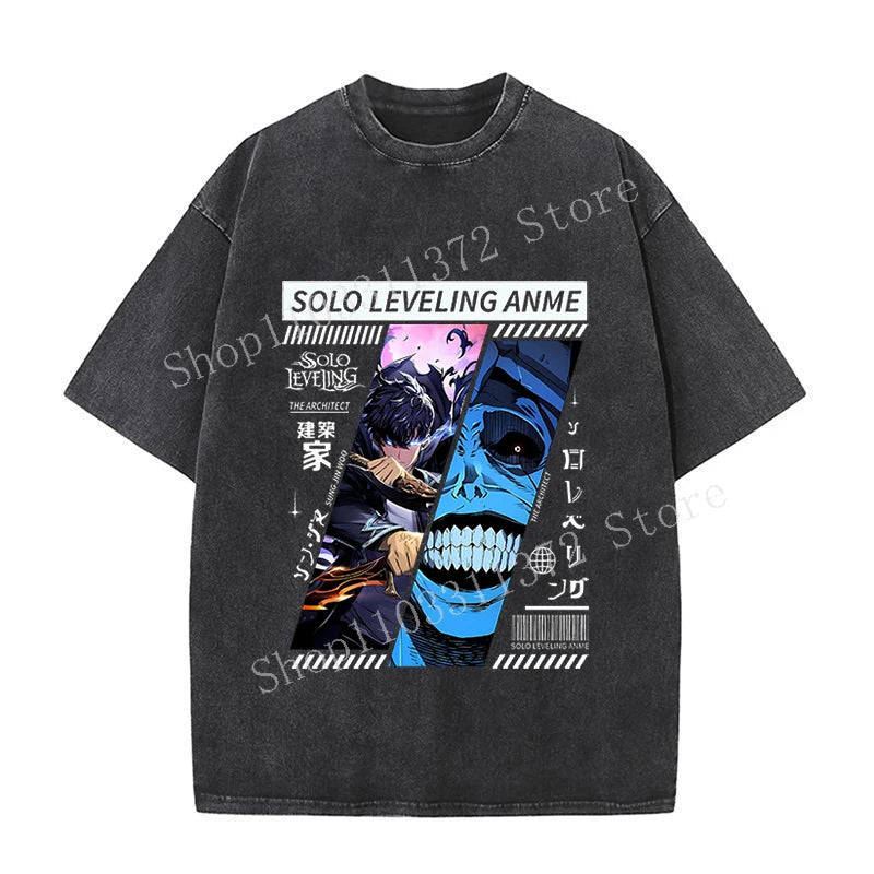 Solo Leveling Men's Washed Vintage T-Shirts