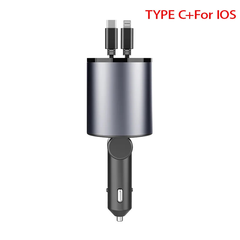 4 In 1 Android/Apple Charger With Retractable Cable 100W