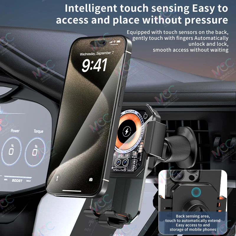 66W Wireless Car Charger For iPhone/Samsung Magnetic