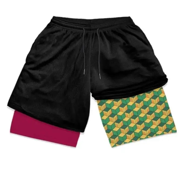Anime Running Workout Mesh Performance Shorts