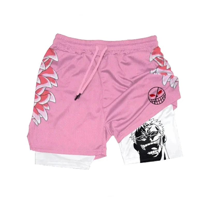 Anime Running Workout Mesh Performance Shorts