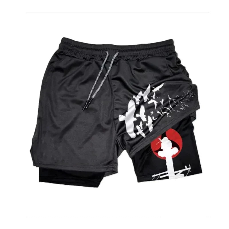 Anime Running Workout Mesh Performance Shorts