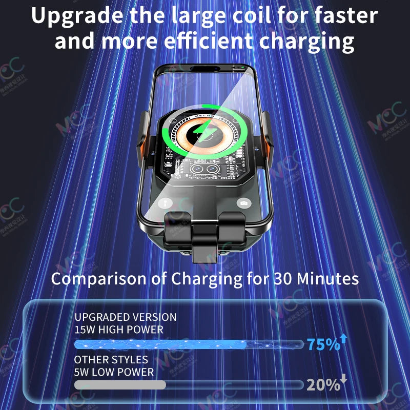 66W Wireless Car Charger For iPhone/Samsung Magnetic