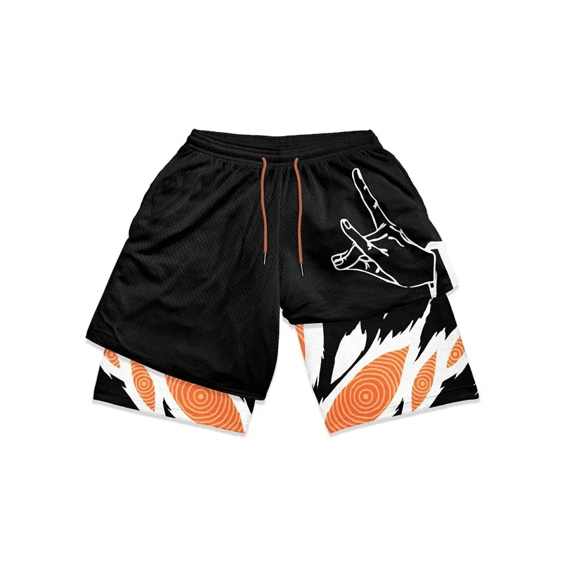Anime Running Workout Mesh Performance Shorts