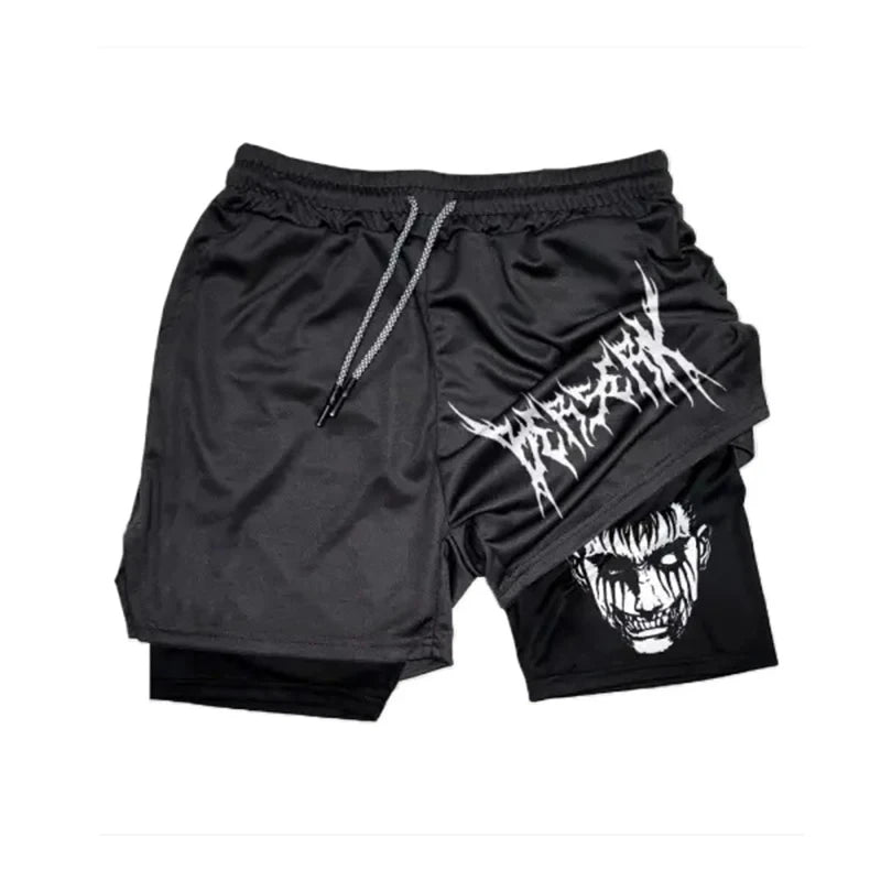 Anime Running Workout Mesh Performance Shorts