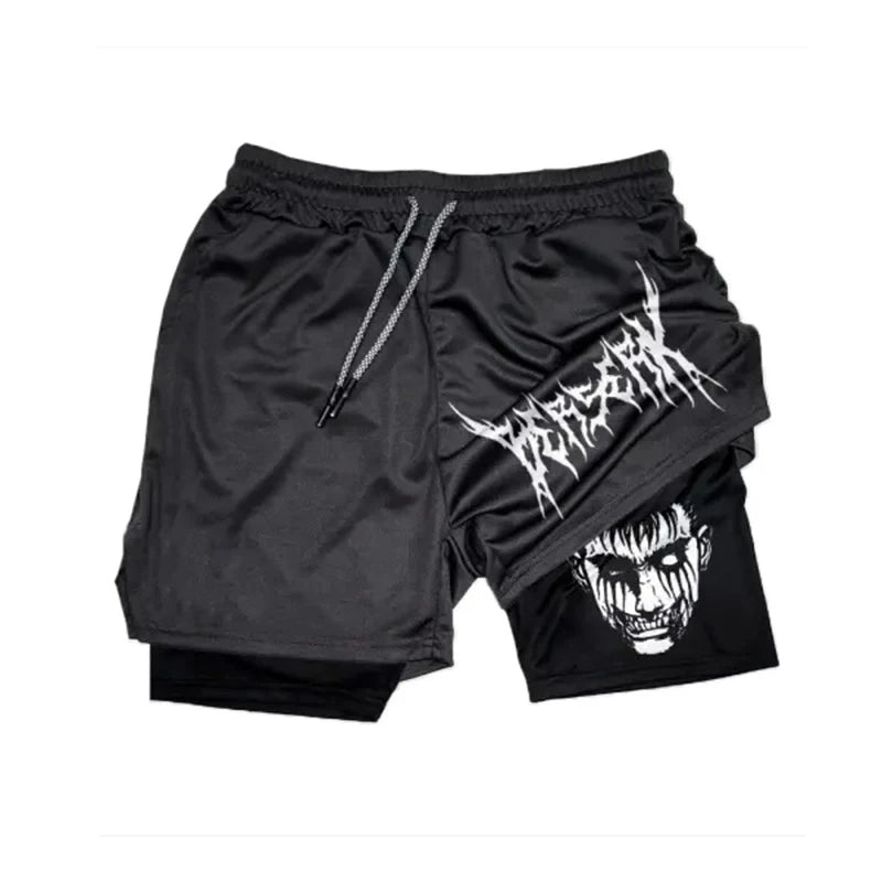 Anime Running Workout Mesh Performance Shorts