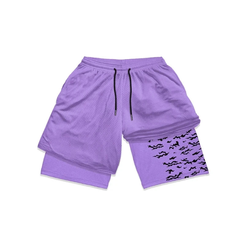 Anime Running Workout Mesh Performance Shorts