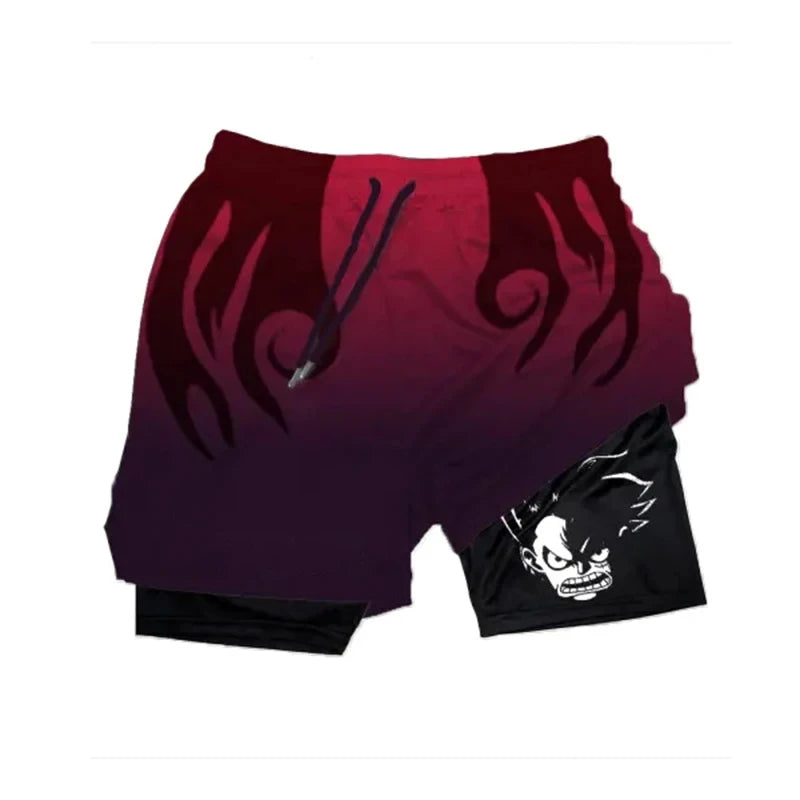 Anime Running Workout Mesh Performance Shorts