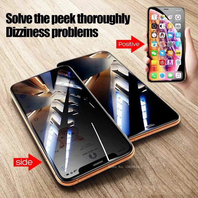 4 in 1 Anti-Spy Glass For iPhone Privacy Screen Protector
