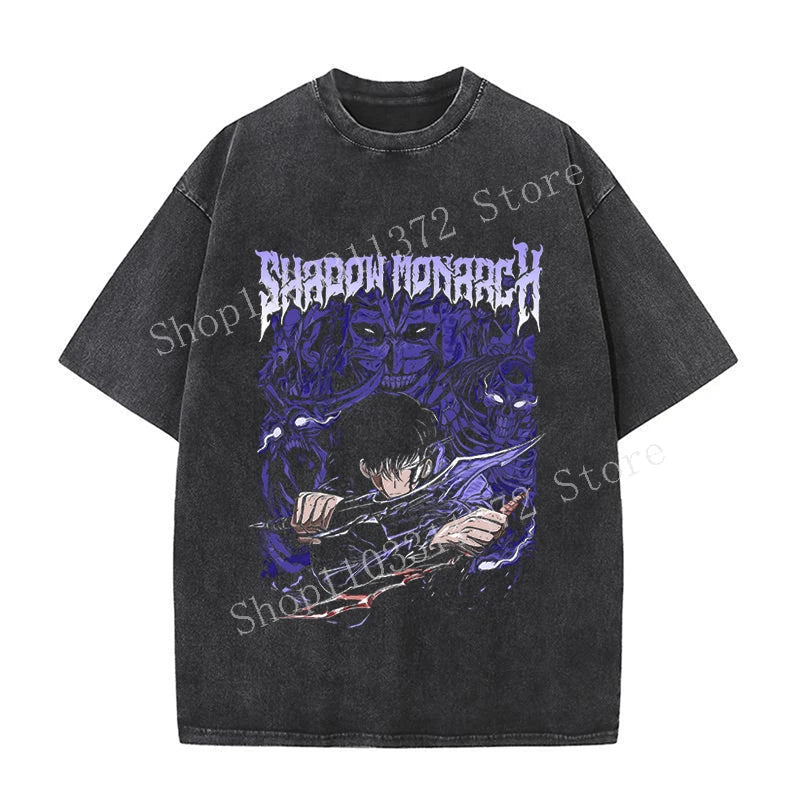 Solo Leveling Men's Washed Vintage T-Shirts
