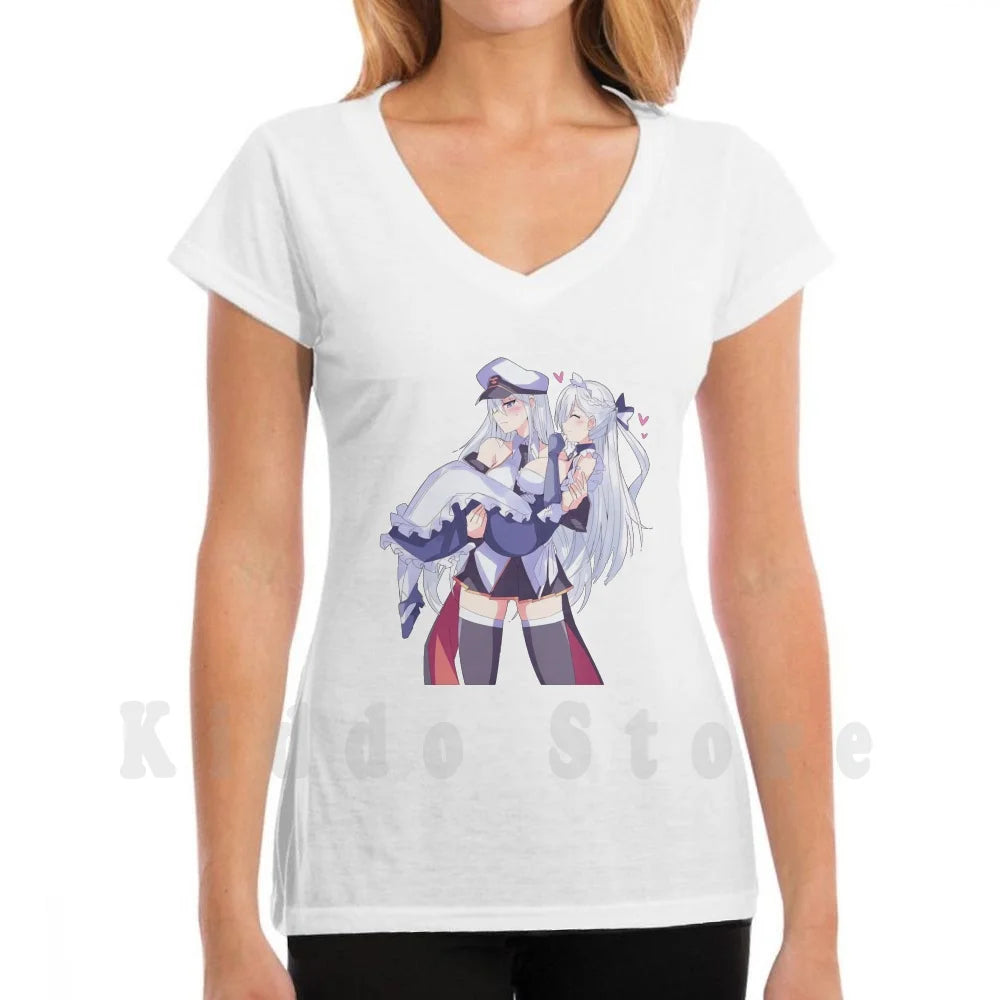 Laffey & Belfast-Azur Lane T Shirt Print Cool Tee