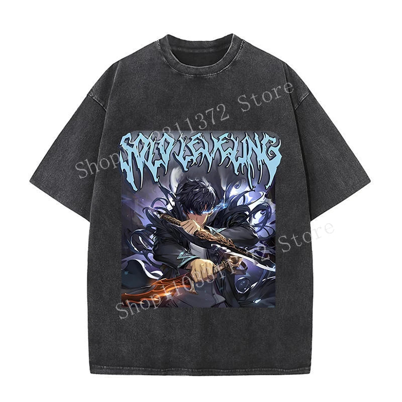 Solo Leveling Men's Washed Vintage T-Shirts