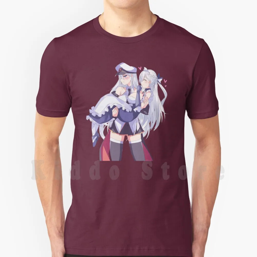 Laffey & Belfast-Azur Lane T Shirt Print Cool Tee