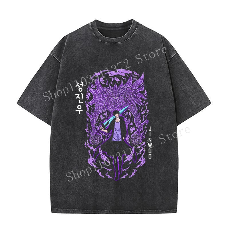 Solo Leveling Men's Washed Vintage T-Shirts