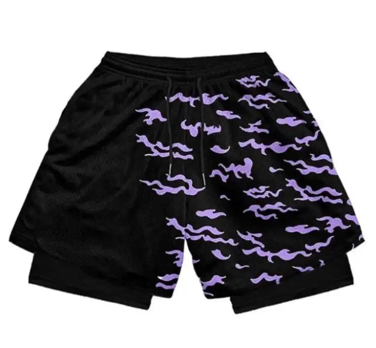 Anime Running Workout Mesh Performance Shorts
