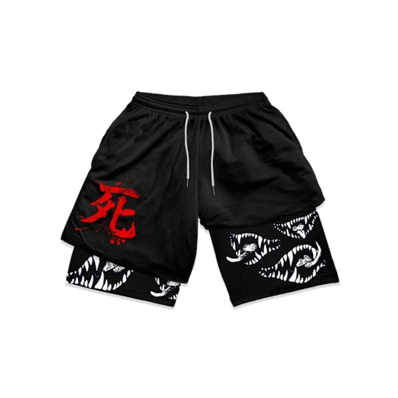 Anime Running Workout Mesh Performance Shorts