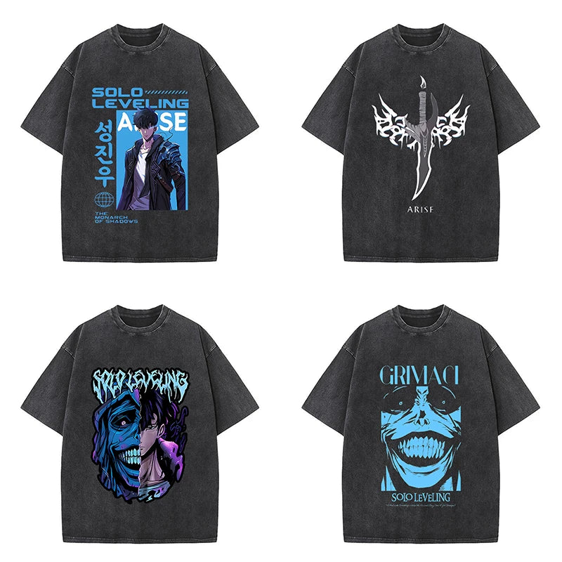 Solo Leveling Men's Washed Vintage T-Shirts