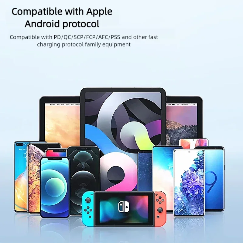4 In 1 Android/Apple Charger With Retractable Cable 100W