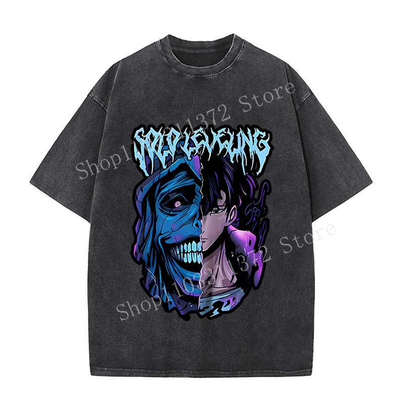 Solo Leveling Men's Washed Vintage T-Shirts